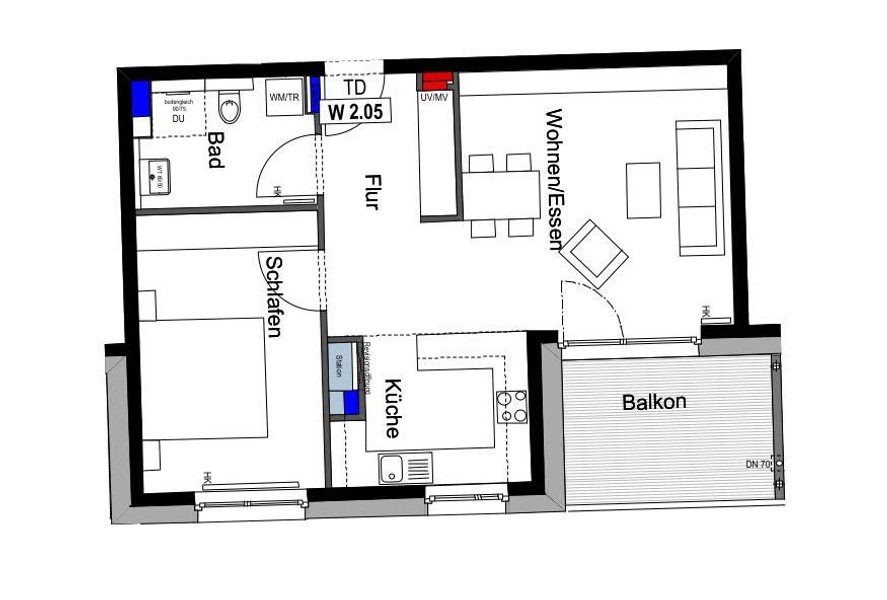 Grundriss - Platz für die Familie:  Moderne Vierzimmerwohnung mit Balkon
