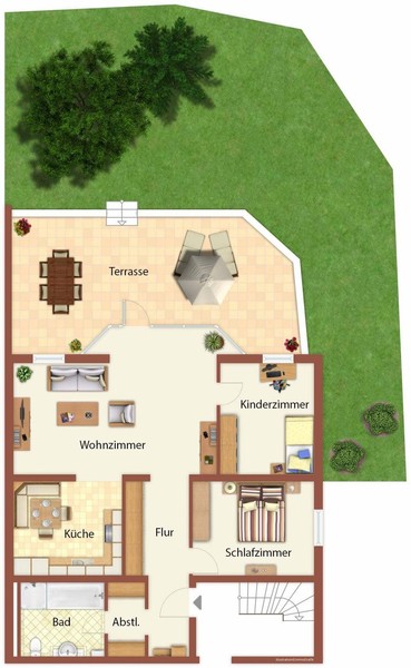 Grundriss - Tolle Gartengeschosswohnung in bevorzugter Wohnlage von Dossenheim