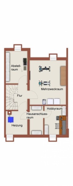 Kellergeschoss - HD-Schlierbach: Familiengerechtes Reihenendhaus mit Wintergarten