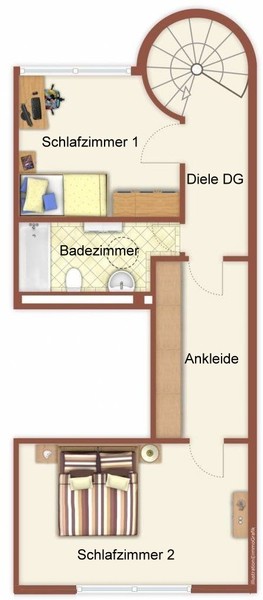 Galeriegeschoss - Schöne Aussichten: Renovierte Maisonettewohnung mit Terrasse und tollem Ausblick!