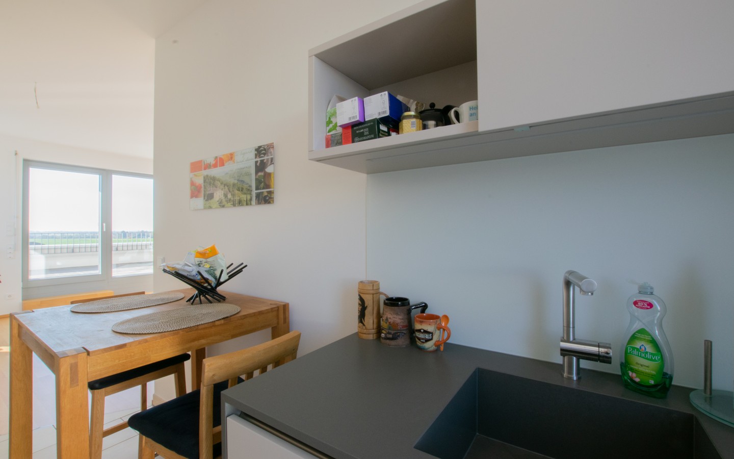 Küche - Mit phänomenalem Panorama-Blick: Attraktive Penthouse-Wohnung an der Bahnstadt-Promenade