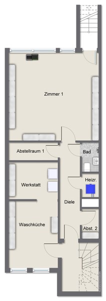 Grundriss UG - Viel Platz für die Familie: Geräumiges Reihenmittelhaus mit 6 Zimmern und Garten in Wieblingen
