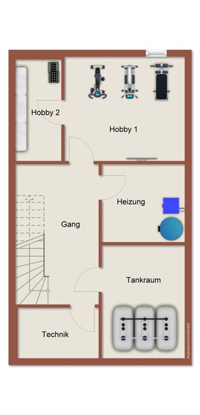 Grundriss KG - Sanierungsbedürftiges Reihenmittelhaus zur Realisierung Ihrer Wohnwünsche inklusive Ausbaupotenzial