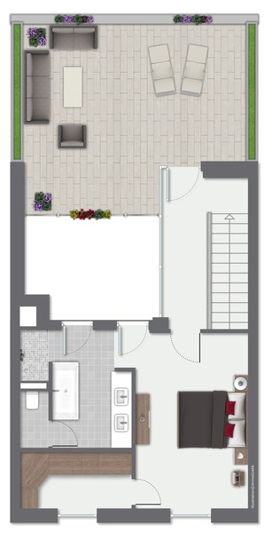 Grundriss 3. OG - Attraktive Maisonettewohnung mit Dachterrasse im Reihenhausstil