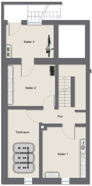 Grundriss KG - Plankstadt: Reihenmittelhaus mit Garten und Dachterrasse in bevorzugter Wohnlage