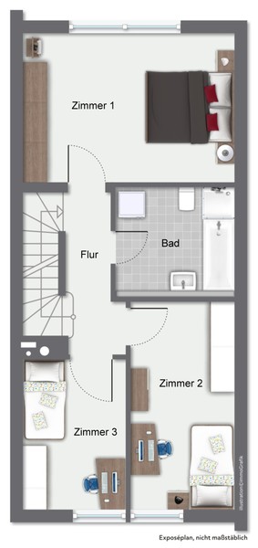 Obergeschoss - HD-Emmertsgrund: Renovierungsbedürftiges Reihenmittelhaus mit Garten, Garage und Ausbaupotential