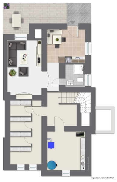Grundriss - Bezugsfreies Appartement mit kleiner Terrasse
