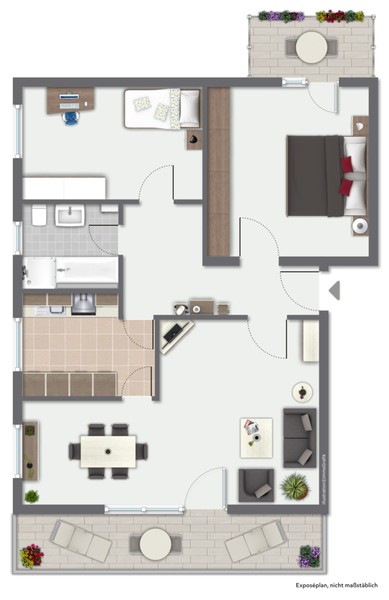 Grundriss - Fantastische Dreizimmerwohnung mit zusätzlichem Mansardenzimmer und Garage