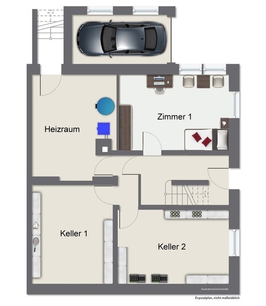 Grundriss Erdgeschoss - Seltene Gelegenheit: Helle, teilvermietete Doppelhaushälfte in beliebter Wohnlage