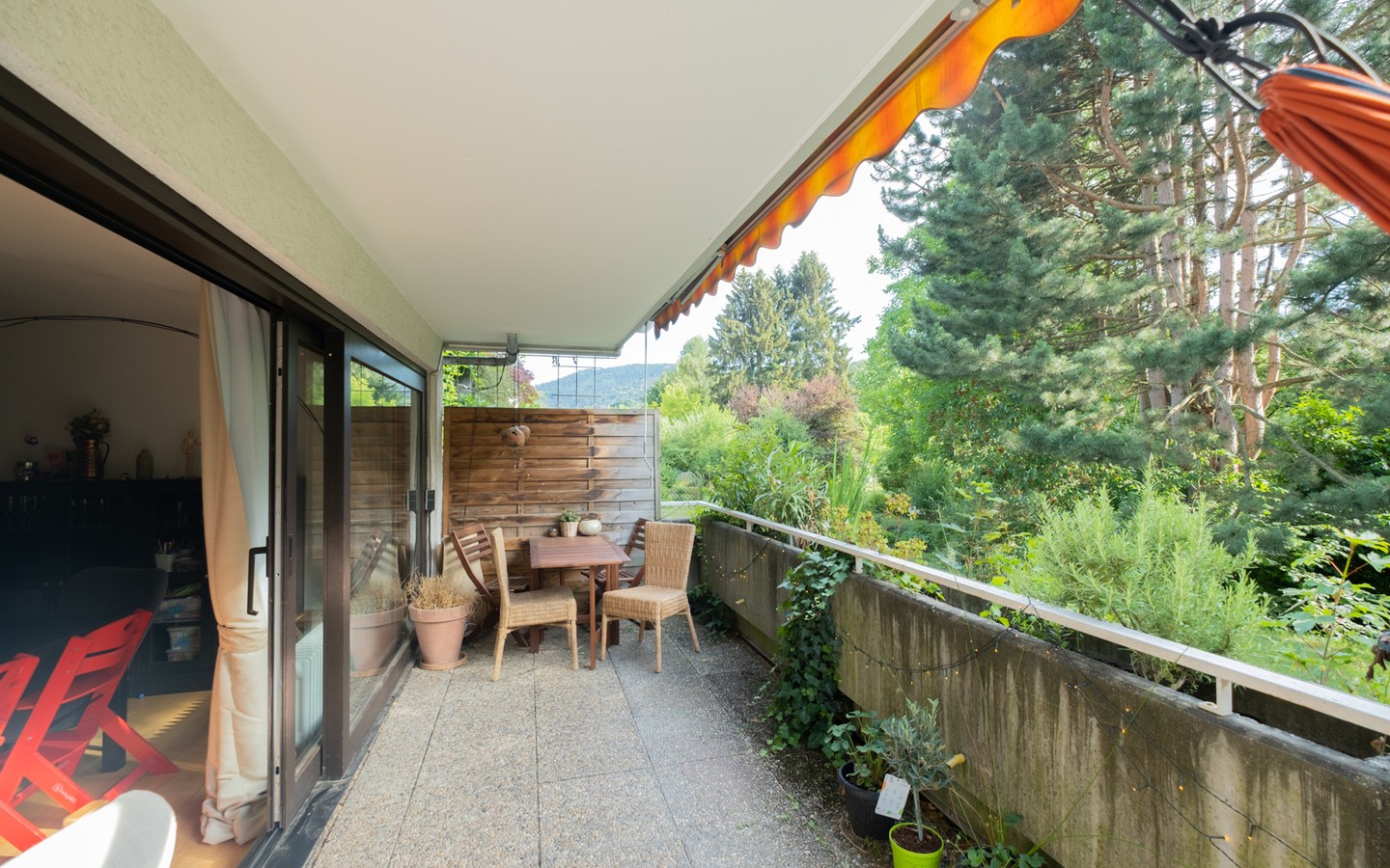 Balkonansicht - Geräumige 3-Zimmerwohnung mit direktem Gartenzugang in guter Lage von Ziegelhausen