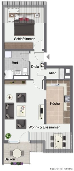 Grundriss - Charmante 2,5-Dachgeschoss-Wohnung mit TG-Stellplatz und Sonnenbalkon