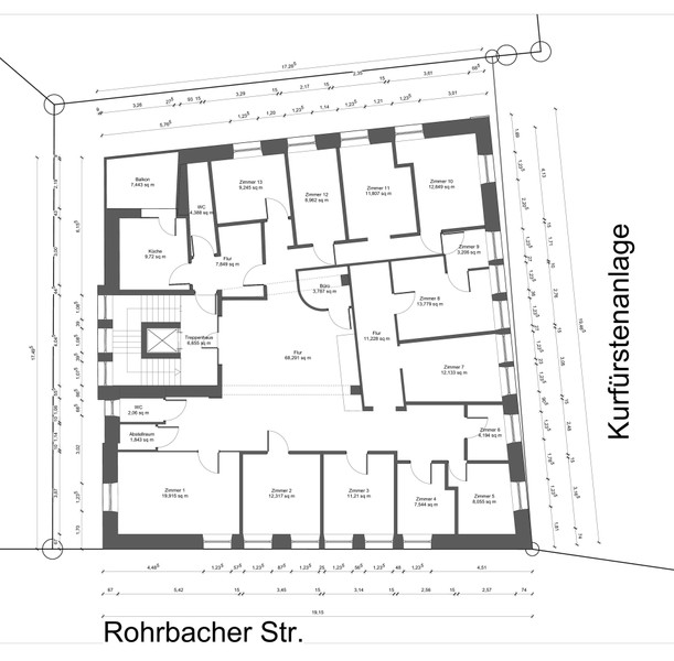 Grundriss 1. OG - Absolute Rarität: Das „Hansa-Haus“ in Heidelberg steht zum Verkauf