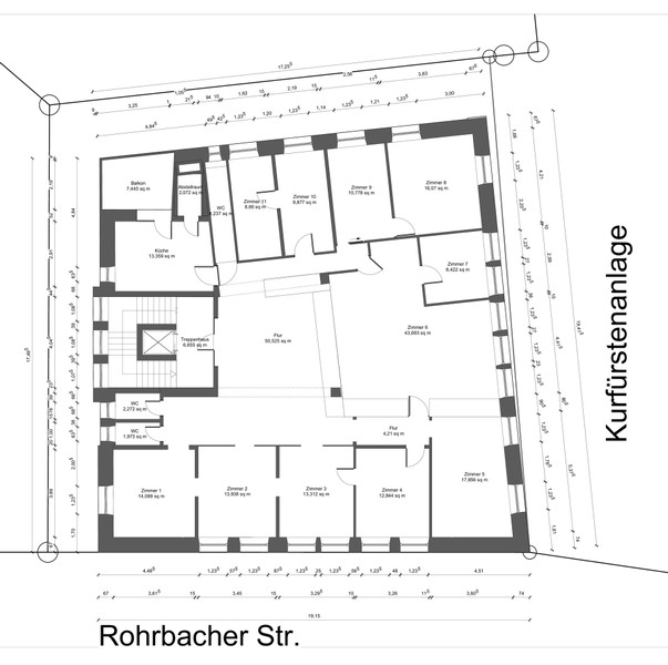 Grundriss 2. OG - Absolute Rarität: Das „Hansa-Haus“ in Heidelberg steht zum Verkauf