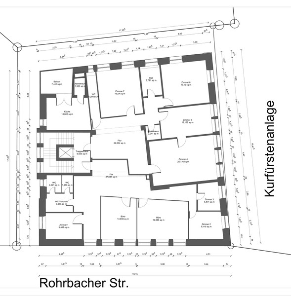Grundriss 3. OG - Absolute Rarität: Das „Hansa-Haus“ in Heidelberg steht zum Verkauf