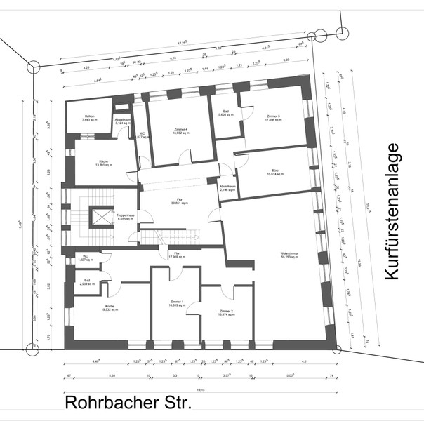 Grundriss 4. OG - Absolute Rarität: Das „Hansa-Haus“ in Heidelberg steht zum Verkauf