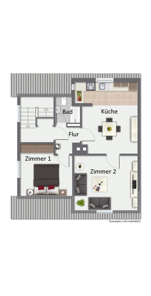 Grundriss DG - Ohne Käuferprovision: Mehrfamilienhaus als Doppelhaushälfte mit Garten (kernsanierungsbedürftig)