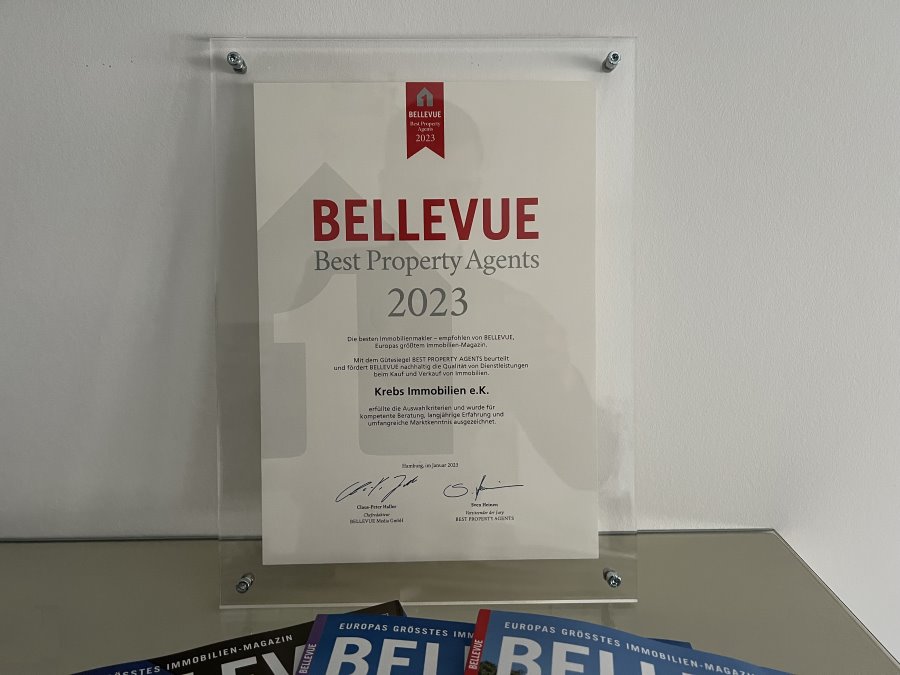 Auszeichnung Bellevue 2023 für Krebs Immobilien 