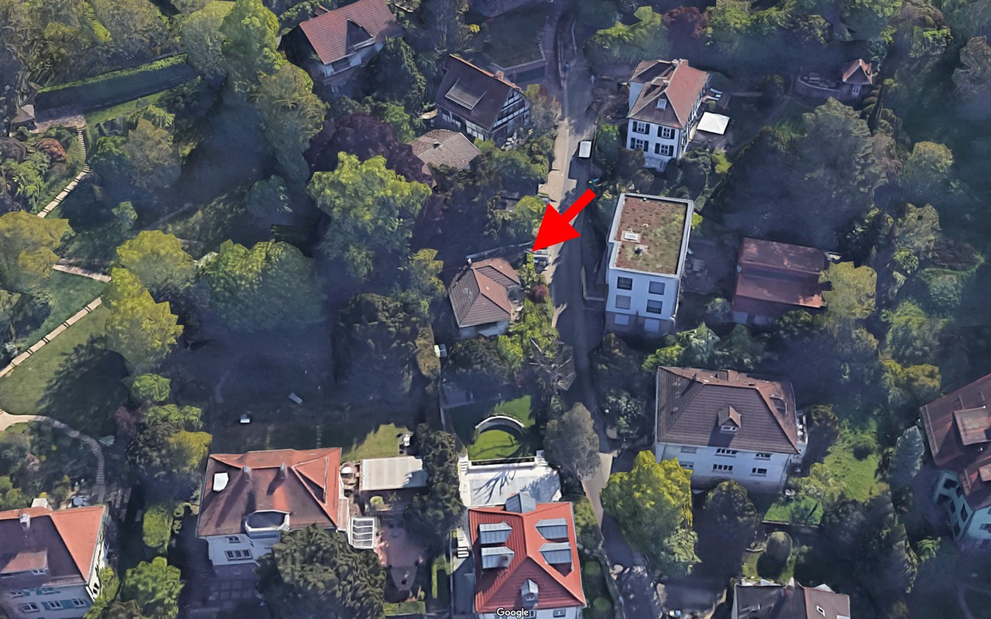 Luftaufnahme Westen - Handschuhsheim-Kapellenweg: Kleiner Bungalow auf exquisitem Grundstück in Bestlage
