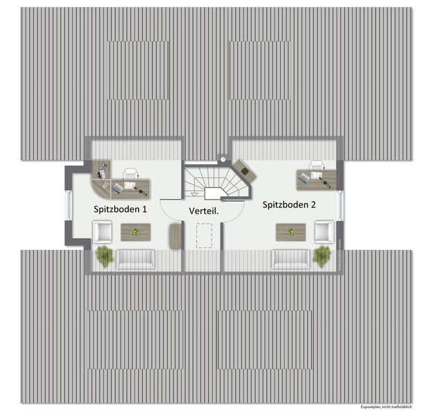 Grundriss Dachboden - Plankstadt: Top gepflegt und zum Einzug bereit 4-Zimmer-Wohnung mit 2 Balkonen und 2 Bädern
