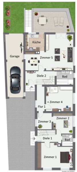 Grundriss EG - Sanierungsbedürftiges Einfamilienhaus am Neckar mit Garten und Ausbaupotenzial für zwei Familien